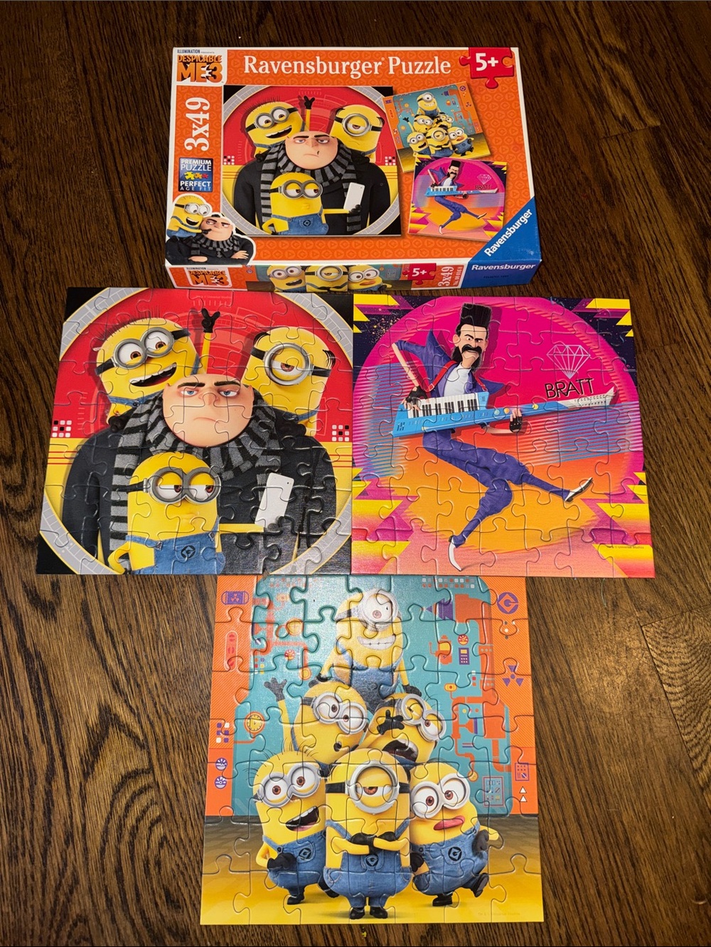Ravensburger Minions 3-in-1 Puzzle Set - Yellow, Red, Pink, Blue, Orange